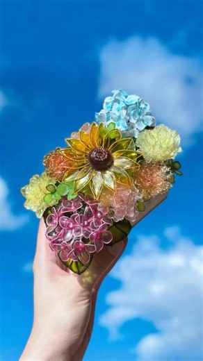 【Order】大切なお姉さんの誕生日に贈る明るさいっぱいのお花を制作しました🌻〜アメリカンフラワー〜