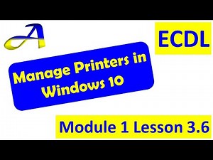 Manage Print Jobs, Lesson 3.6 ECDL/ICDL Module 1, Computer essentials
