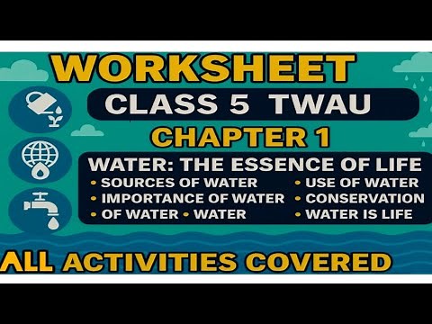 Worksheet of Chapter-1|Water -The Essence of Life ||TWAU|All Activities Covered|New Book|