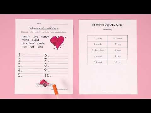 Valentine’s Day ABC Order Worksheet