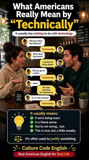 Learn Natural American English: What Americans Really Mean by “Technically” #LearnEnglish #Shorts