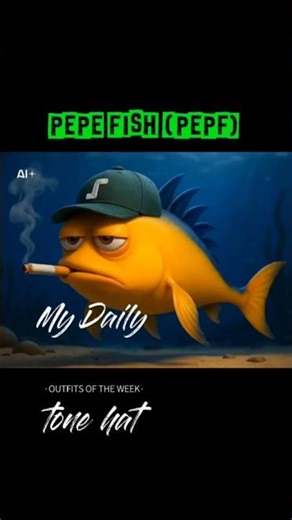 Pepe Fish (Pepf) With Tone Hat GTM #pepecoin