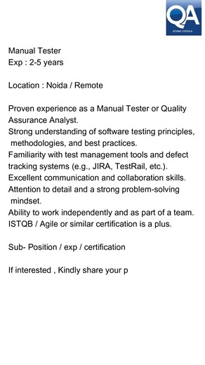 Scrumprofessionals is Hiring | Manual Tester | Test Manager | Remote | India | Singapore
