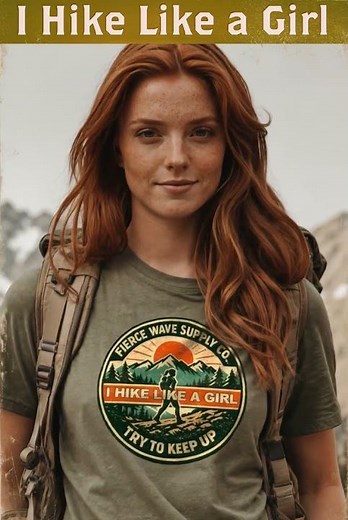 I Hike Like a Girl Vintage Hiking Women’s Outdoor Adventure T-Shirt