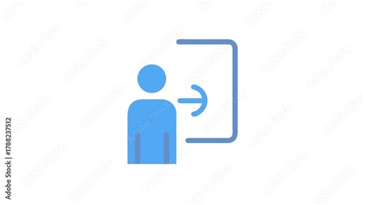Blue flat icon depicts user login or sign in