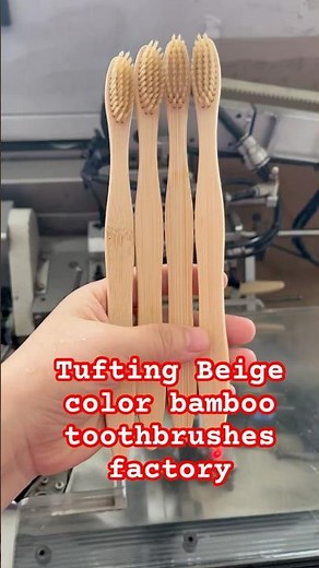 Eco-friendly bamboo toothbrush with soft beige bristles for a gentle, sustainable clean.#bamboo