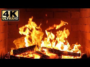 4K Fireplace Video Loop for Calm Nights. Fireplace Sounds for Sleeping. Relaxing cabin fireplace