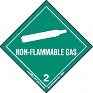 Labelmaster HMSL45 Non-Flammable Gas Worded Label, PVC-Free Film, Hazmat, 4" x 4" (Pack of 500)