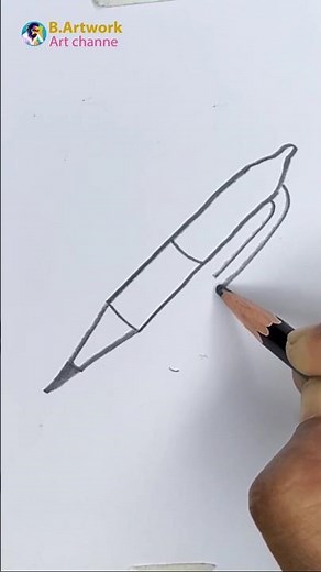 How to Draw a Ball Pen | Easy Ballpoint Pen Drawing #B.artwork #drawing