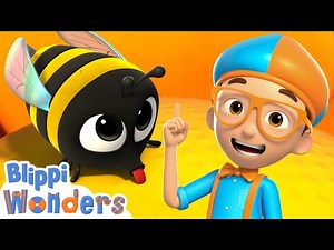 Blippi Wonders - Blippi Meets Bijon The Bee! | Blippi Animated Series | Cartoons For Kids