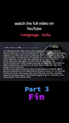 Podcast Learning English | vacation Part 3 Fin.