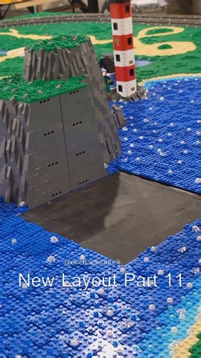 Enchantedbrick on Instagram: "Almost there, New LEGO Layout Part 11. Cliffs, paths, and mind the gap. The ocean is coming together. #cliff #path #ocean #lego #enchantedbrick"
