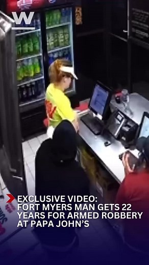 This is video from when we first reported on the armed robbery at a Fort Myers Papa John’s back in September - and now, there’s a major update. Surveillance video helped track down the suspect, who pistol-whipped an employee and ran off with the cash drawer. 🔒 Now, he’s been sentenced to 22 years in federal prison. #WINKNews #ExclusiveVideo #FortMyers #BreakingNews #CrimeUpdate | WINK News