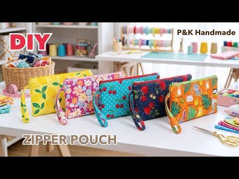 Easy to Sew! How to Make Zipper Pouch With 2 Compartment | Easy Sewing Project For Beginners |