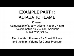 Mechanical Engineering Thermodynamics - Lec 34, pt 2 of 4: Example - Adiabatic Flame pt i