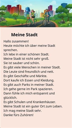 Lernen Deutsch mithilfe kurzer Texte-Meine Stadt