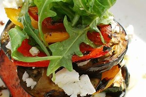 Char-Grilled Vegetable Stacks with Rocket and Pine Nut Salad | Veggies Recipes | Weber BBQ