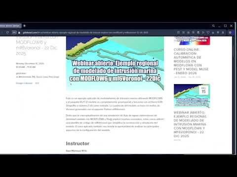 Webinar abierto: Ejemplo regional de modelado de intrusión marina con MODFLOW6 y mf6Voronoi - 22 Dic