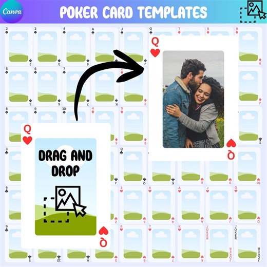 Playing Cards Canva Template, Canva Editable Frames for Printable Poker Cards, Blank Cards for Custom Party Game, Drag and Drop Template - Etsy