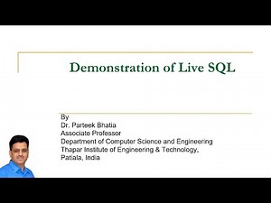 Demonstration of Live SQL | Working on Oracle without installing it |Parteek Bhatia