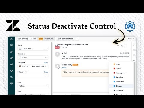 How to deactivate a ticket status in Zendesk