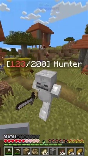 Defend the village! - 1 Vs 8 AI Hunters - Minecraft Manhunt