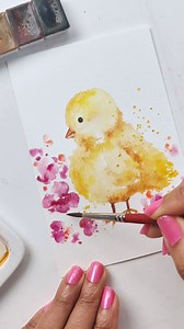 47K views · 786 reactions | Spring Chick Watercolor Tutorial on YouTube  Adding flowers to it is a total Easter vibe 﫰 Color: @nevskayapalitra_world Postcards: @strathmoreart Brushes: @princetonbrush - - #watercolorflowers #watercolorchick #springchicken #youtubetutorial #looseflowers #loosewatercolor #diypostcards | Clarice Gomes Designs | Facebook
