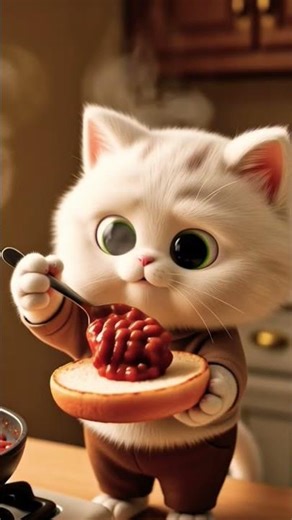 American cuisine. Young cute cat cooker. #cute #america #america #food #meal #fun