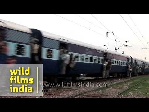 Overcrowded local train in Delhi