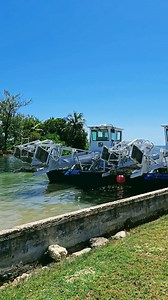 Hol Chan, San Pedro, today boasting two Sargassum Harvesters that will be used to assist with sargassum collection before it hits the shoreline. More information after today's launching ceremony. | Ambergris Today