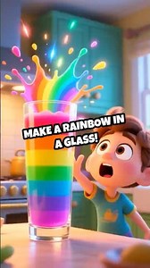 Make a Rainbow in a Glass! Rainbow Layers in a Glass #satisfying #science