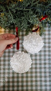I can’t believe these dreamy pearl ornaments started as plain Amazon baubles. They look straight off a designer tree, and they’re so simple to make. Some pearl beads, some hot glue, and suddenly your whole tree feels luxe. If you want the exact supplies I used, comment PEARL and I’ll send you everything! #christmasornaments #holidaycrafts #christmasdiy #cozydiyhome #pearldecor #budgetdecor #festivehome #christmastreeideas | Cozy DIY Home