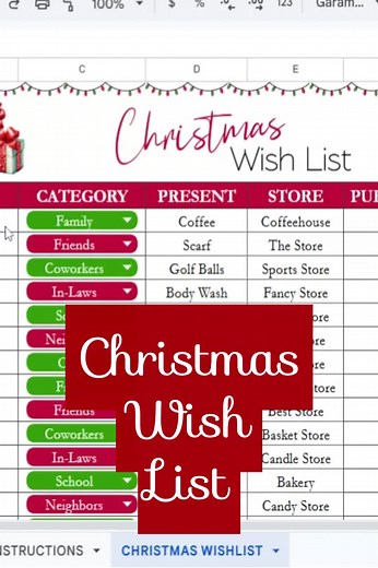 Christmas Wish List Template for Holiday Organization