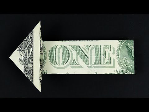 Money origami arrow ➡️ Making a ONE WAY SIGN out of a Dollar bill
