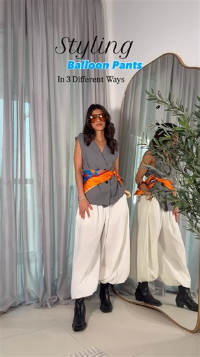 Anna Khan 🇦🇪 on Instagram: "Styling Balloon Pants In 3 different ways Fashion Trends• Balloon pants• outfit ideas"