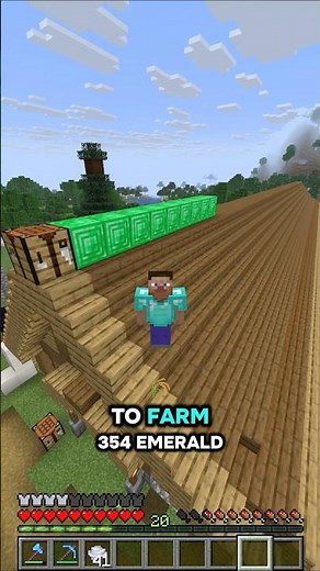 Farming 354 Emerald Blocks in Minecraft Survival 😳🔥 #minecraft #minecraftshorts #minecraftmemes