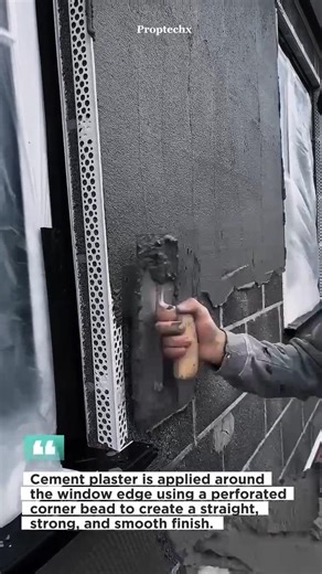 Perfect Window Edge Plastering with Corner Bead | Smooth Wall Finish #construction#plastering #tools