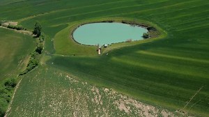Lake, Pond, Hills. Free Stock Video