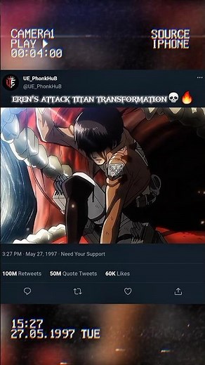 Eren Yeager's Attack Titan Transformation 🔥