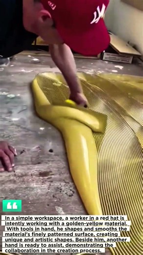 The Process of Forming Yellow Material Artworks.