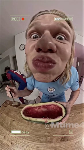 Watermelon Prank Gone Wrong 🤯 #football #haaland #parody