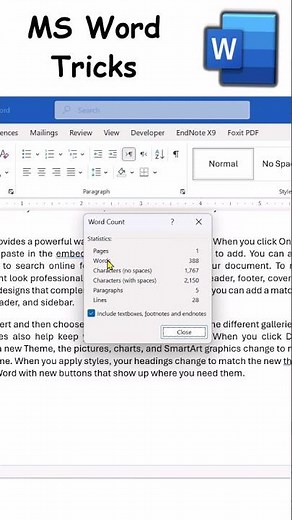 How to Find Words and Characters Count in MS Word Document