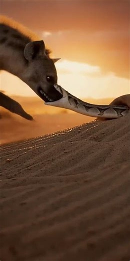 Prehistoric #animals Fight #hyena vs #python in #desertsurvival