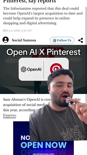 OpenAI רוצה לקנות את Pinterest ומשתמשי הפלטפורמה זועמים אבל הסיבה האמיתית הרבה יותר גדולה מה קרה? The Information פרסמו תחזית OpenAI שוקלת לרכוש את Pinterest 17.5 מיליארד דולר המניה קפצה 3% תוך שעות אף אחד לא אישר כלום למה דווקא Pinterest? זו לא רשת חברתית רגילה זה מנוע חיפוש ויזואלי 600 מיליון משתמשים שמחפשים מוצרים שהם רוצים לקנות הבעיה של OpenAI ל-Google יש את החיפוש ל-Meta יש את הפיד ל-Amazon יש את המסחר ול-OpenAI? צ'אטבוט מדהים אבל אין לו נתונים בזמן אמת מה Pinterest פותר? מיליארדי תמונות מ