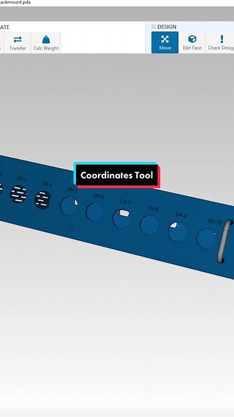 Coordinates Tool in Protocase Designer #protocase #sheetmetal #3dprinting #3dprint #engineering #solidworks #mechanicalengineering #freecad #enclosurebuild #protocasedesign