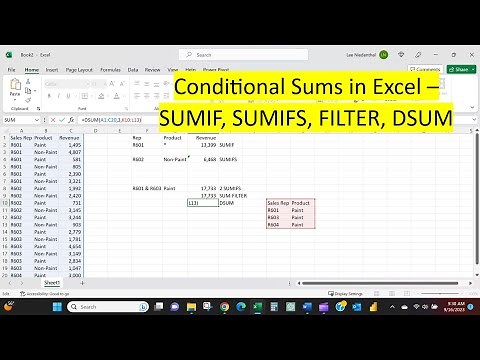 Conditional Sums in Excel -- SUMIF, SUMIFS, FILTER, DSUM