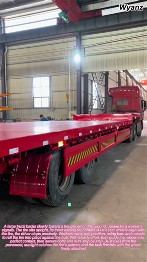 truck mounting tire with reverse parking | daily transport maintenance routine