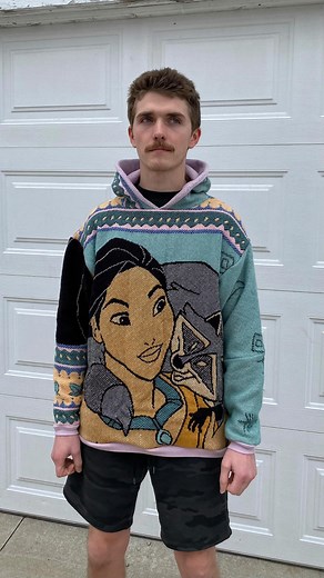 Jack Sews on Instagram: "Pocahontas hoodie • •Unisex M (23.5 in width, 27.5 in length) • •Grab it this Friday (12/23/22) • • • #disney #pocahontas #disneyland #nature #customclothes #thrift #custommade #custom #clothingbrand #clothing #design #designer"