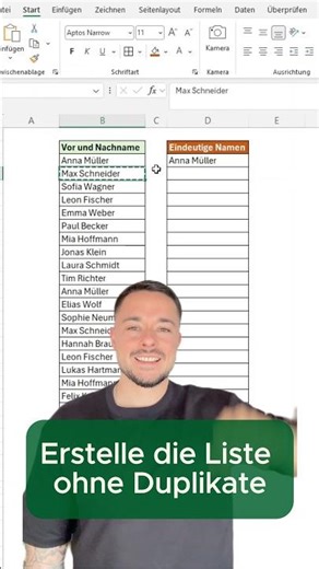 Remove duplicates from a list using the UNIQUE() function. 🚀 #excel #exceltips #officelife