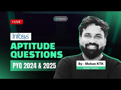 Infosys PYQs | Aptitude Questions for 2024 & 2025 Batch | Live Placement Prep